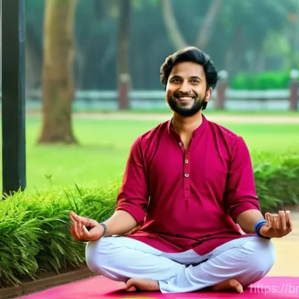 힌디어와 건강 - **Digital Wellness Integration in Bengali Daily Life**
"A vibrant and uplifting scene showcasing...