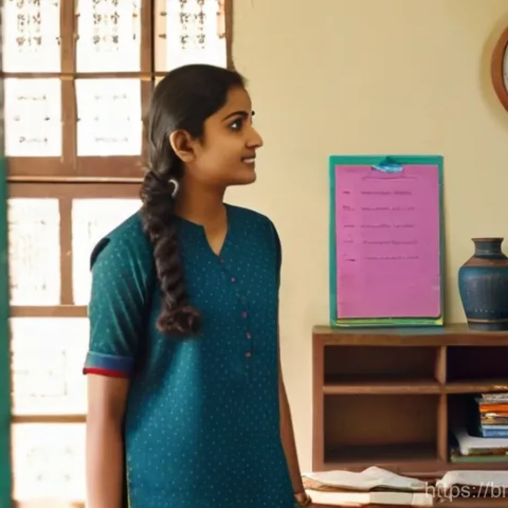 힌디어 회화 시험 준비 - A young Bengali woman in her early twenties, dressed in a modest, comfortable tunic (kurti) and jean...