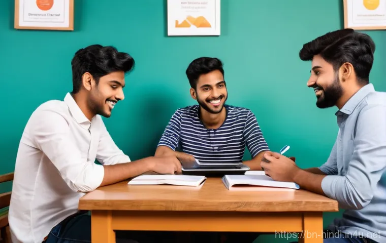 힌디어 회화 시험 준비 - A cheerful Bengali young man, late teens, casually dressed in a t-shirt and shorts, is comfortably s...