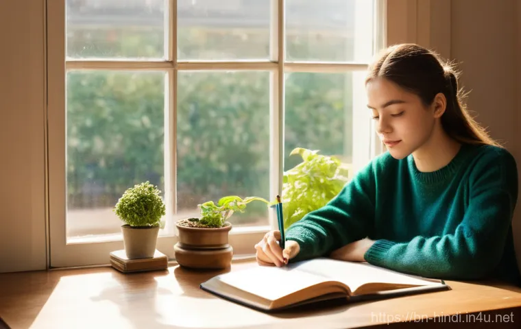 힌디어 어순 특징 - **A Cozy Language Study Session:** A young woman, approximately 20 years old, with her hair loosely ...