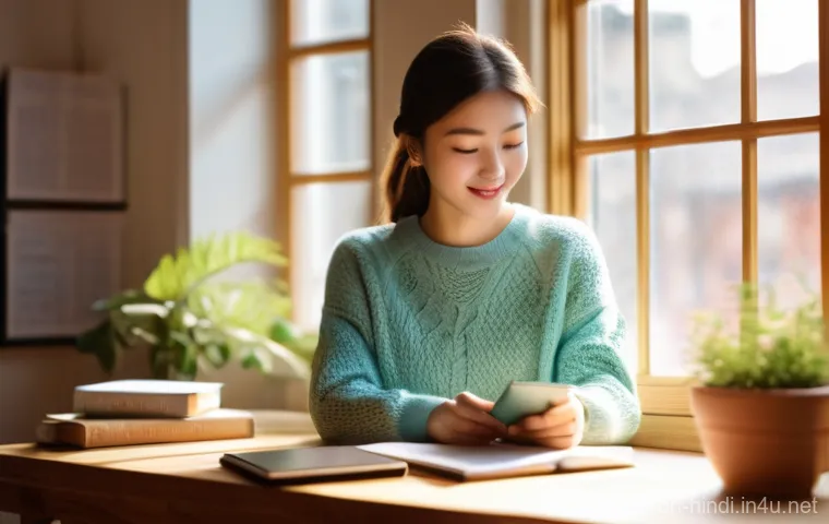 힌디어와 한국어 비교 - **Prompt 1: "A bright and airy study room where a young woman is engrossed in learning a new languag...